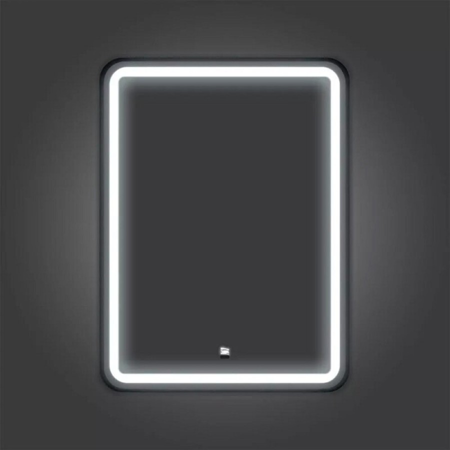 Зеркало Comfortу Ситара 00-00017861, 60 см, LED-подсветка, бесконтактный сенсор, подогрев, алюминиевая рама, цвет черный
