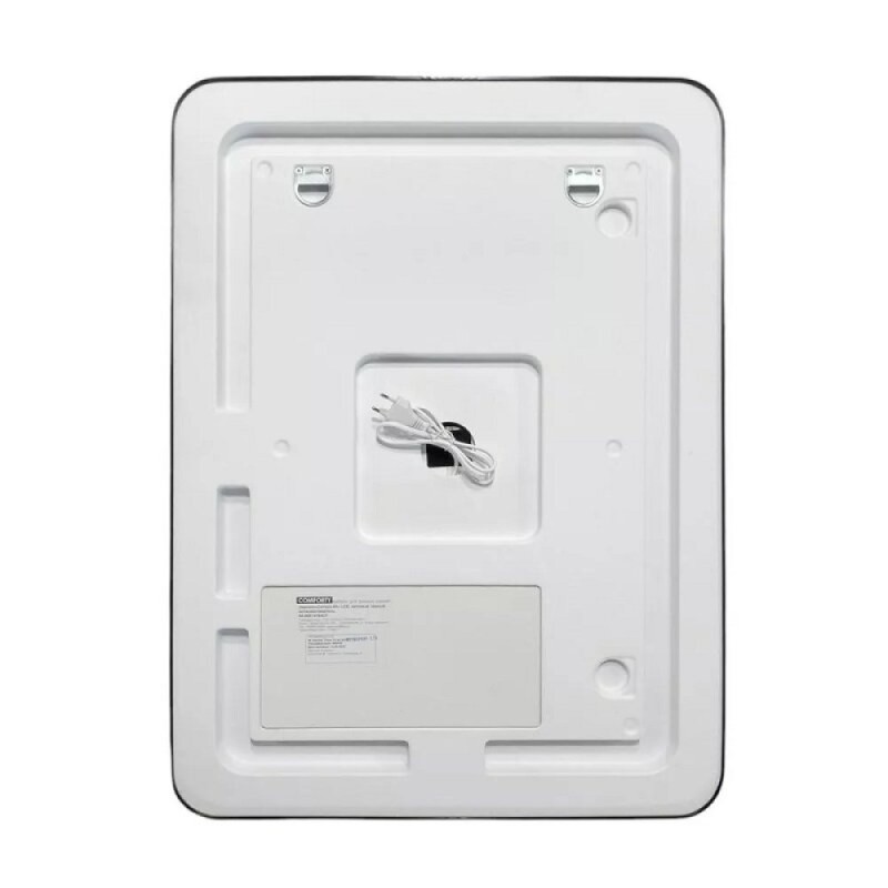 Зеркало Comfortу Ситара 00-00017861, 60 см, LED-подсветка, бесконтактный сенсор, подогрев, алюминиевая рама, цвет черный