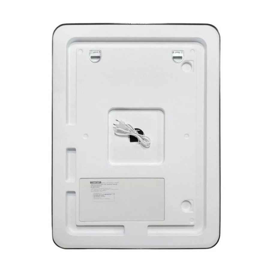 Зеркало Comfortу Ситара 00-00017861, 60 см, LED-подсветка, бесконтактный сенсор, подогрев, алюминиевая рама, цвет черный