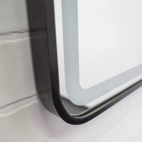 Зеркало Comfortу Ситара 00-00017861, 60 см, LED-подсветка, бесконтактный сенсор, подогрев, алюминиевая рама, цвет черный