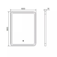 Зеркало Comfortу Ситара 00-00017862, 60 см, LED-подсветка, бесконтактный сенсор, подогрев, алюминиевая рама, цвет серебро
