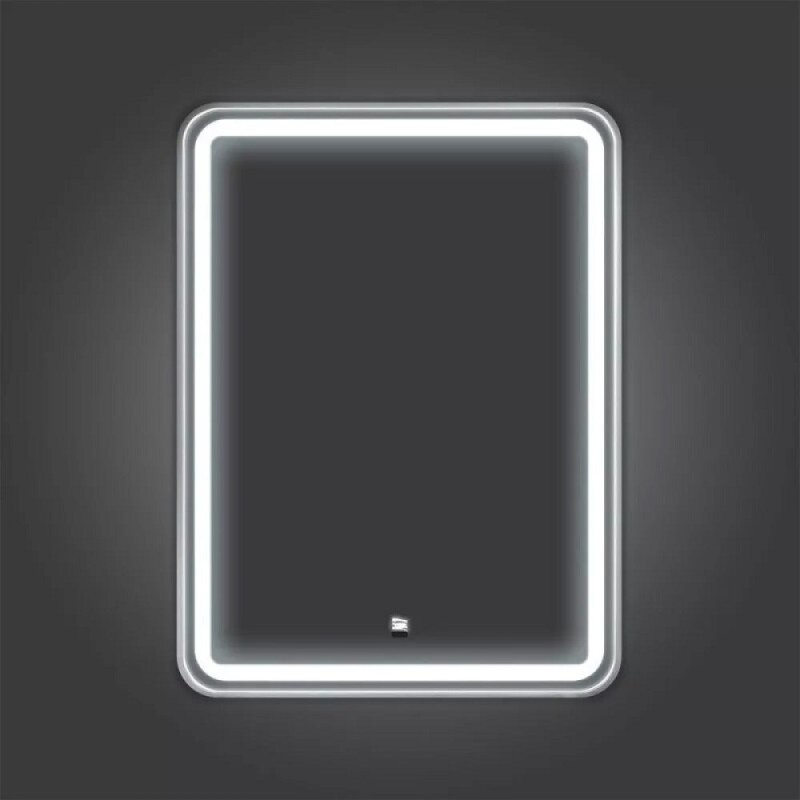 Зеркало Comfortу Ситара 00-00017862, 60 см, LED-подсветка, бесконтактный сенсор, подогрев, алюминиевая рама, цвет серебро