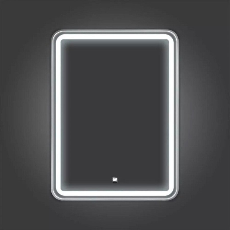 Зеркало Comfortу Ситара 00-00017862, 60 см, LED-подсветка, бесконтактный сенсор, подогрев, алюминиевая рама, цвет серебро