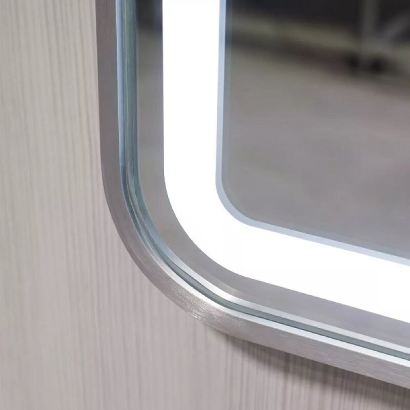 Зеркало Comfortу Ситара 00-00017862, 60 см, LED-подсветка, бесконтактный сенсор, подогрев, алюминиевая рама, цвет серебро