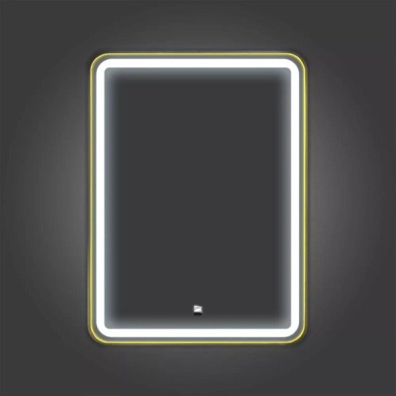 Зеркало Comfortу Ситара 00-00017863, 60 см, LED-подсветка, бесконтактный сенсор, подогрев, алюминиевая рама, цвет золото