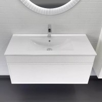 Тумба с раковиной Comfortу Мадрид 00-00017864, 100 см, подвесная, цвет белый матовый