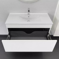 Тумба с раковиной Comfortу Мадрид 00-00017864, 100 см, подвесная, цвет белый матовый