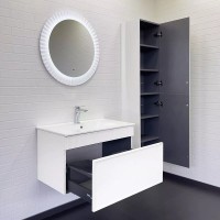 Тумба с раковиной Comfortу Мадрид 00-00017865, 80 см, подвесная, цвет белый матовый