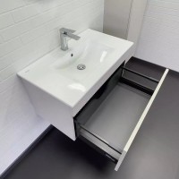 Тумба с раковиной Comfortу Мадрид 00-00017865, 80 см, подвесная, цвет белый матовый