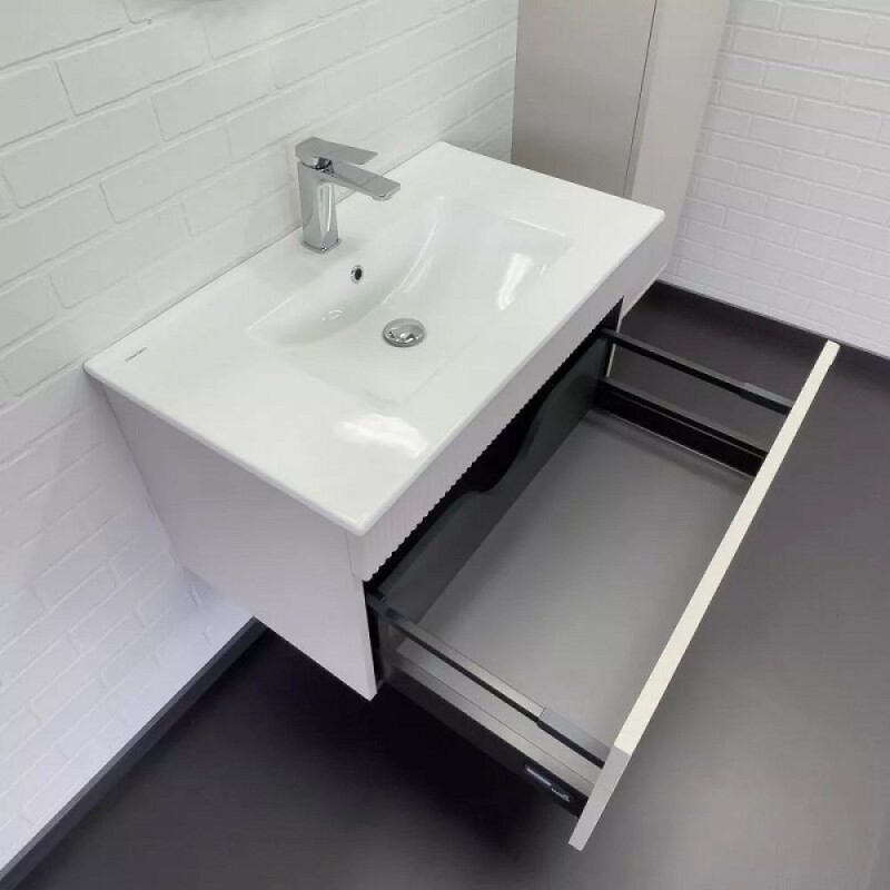 Тумба с раковиной Comfortу Мадрид 00-00017865, 80 см, подвесная, цвет белый матовый