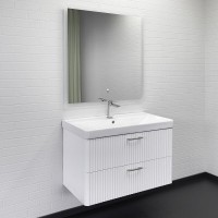 Тумба с раковиной Comforty Ангара 00-00017872, 90 см, подвесная, цвет белый матовый