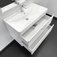 Тумба с раковиной Comforty Ангара 00-00017872, 90 см, подвесная, цвет белый матовый