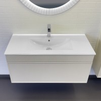 Тумба с раковиной Comfortу Мадрид 00-00017880CF, 100 см, подвесная, цвет серый шёлк