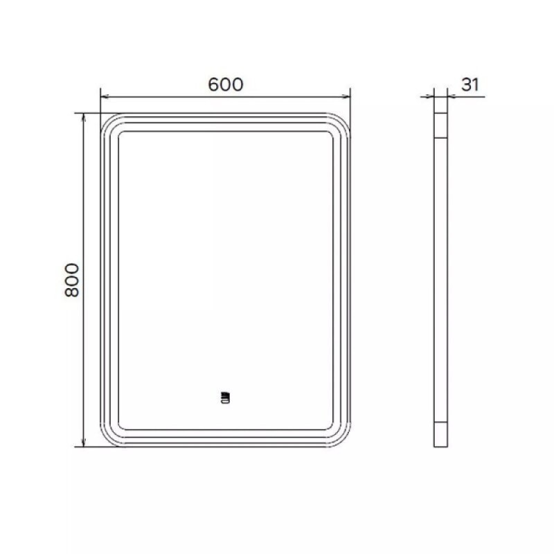 Зеркало Comfortу Ситара 00-00017881, 60 см, LED-подсветка, бесконтактный сенсор, алюминиевая рама, цвет золото