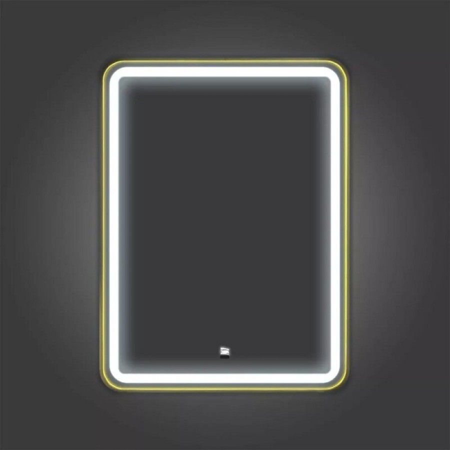 Зеркало Comfortу Ситара 00-00017881, 60 см, LED-подсветка, бесконтактный сенсор, алюминиевая рама, цвет золото