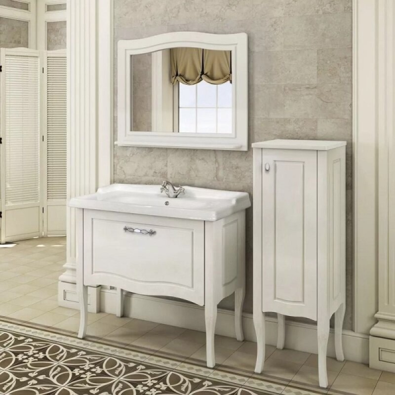Тумба с раковиной Comfortу Павия 00-00017943, 100 см, цвет белый глянец