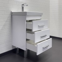 Тумба с раковиной Comfortу Никосия 00-00018023CF, напольная, 50 см, цвет белый глянец