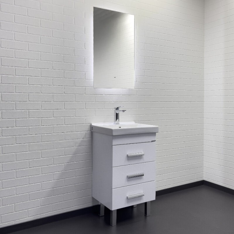 Тумба с раковиной Comfortу Никосия 00-00018023CF, напольная, 50 см, цвет белый глянец