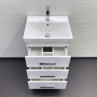 Тумба с раковиной Comfortу Никосия 00-00018023CF, напольная, 50 см, цвет белый глянец