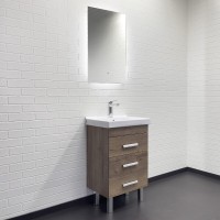 Тумба с раковиной Comfortу Никосия 00-00018024CF, напольная, 50 см, цвет дуб темный