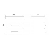 Тумба с раковиной Comfortу Никосия 00-00018026CF, подвесная, 50 см, цвет дуб темный