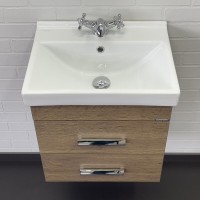 Тумба с раковиной Comfortу Никосия 00-00018026CF, подвесная, 50 см, цвет дуб темный