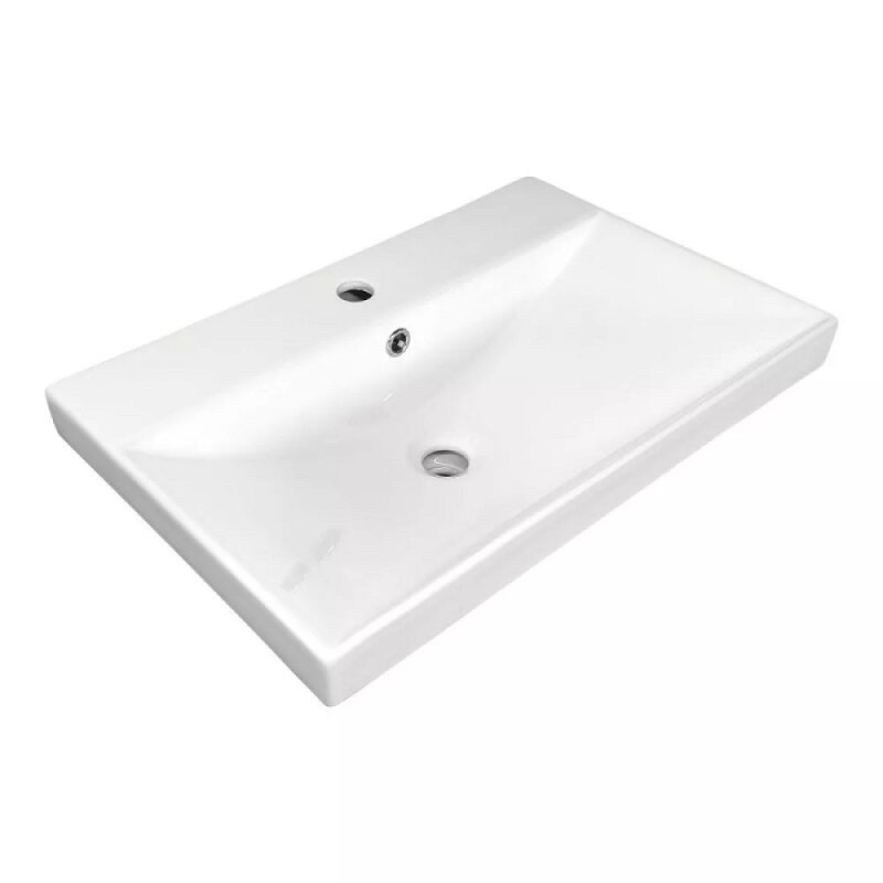 Тумба с раковиной Comforty Кама 00-00018648, 60 см, напольная, цвет белый глянец
