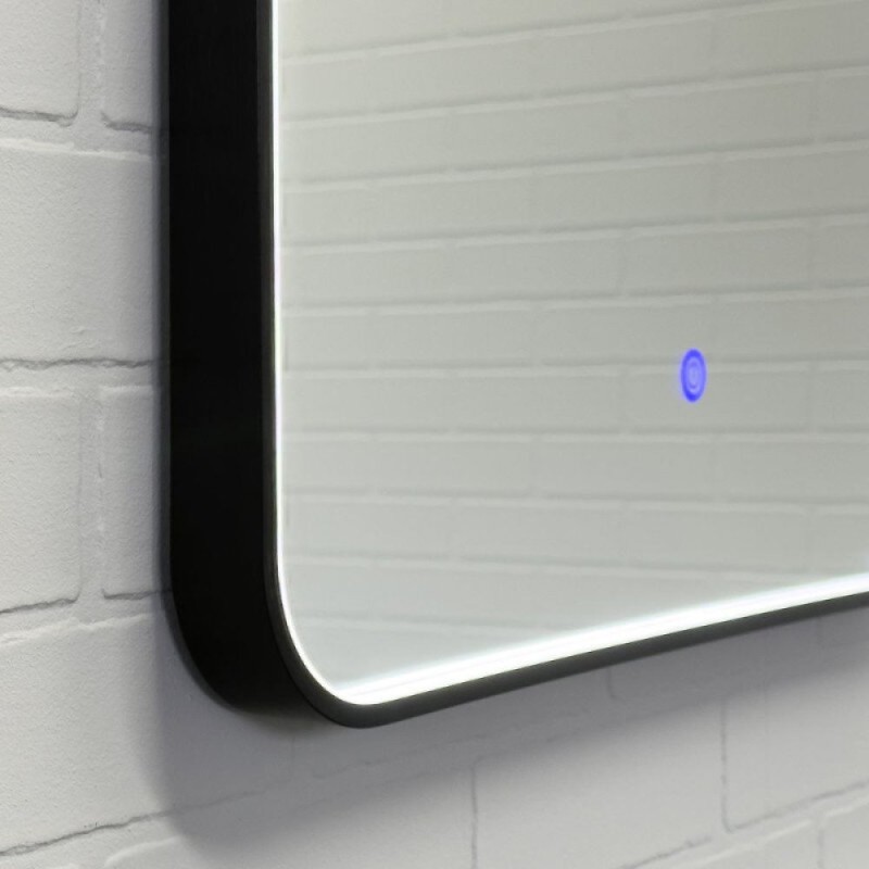 Зеркало Comfortу Ситара 00-00018683 (00-00014175CF), 80 см, LED-подсветка, бесконтактный сенсор, подогрев, цвет рамы черный матовый