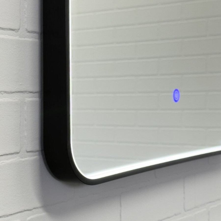 Зеркало Comfortу Ситара 00-00018683 (00-00014175CF), 80 см, LED-подсветка, бесконтактный сенсор, подогрев, цвет рамы черный матовый
