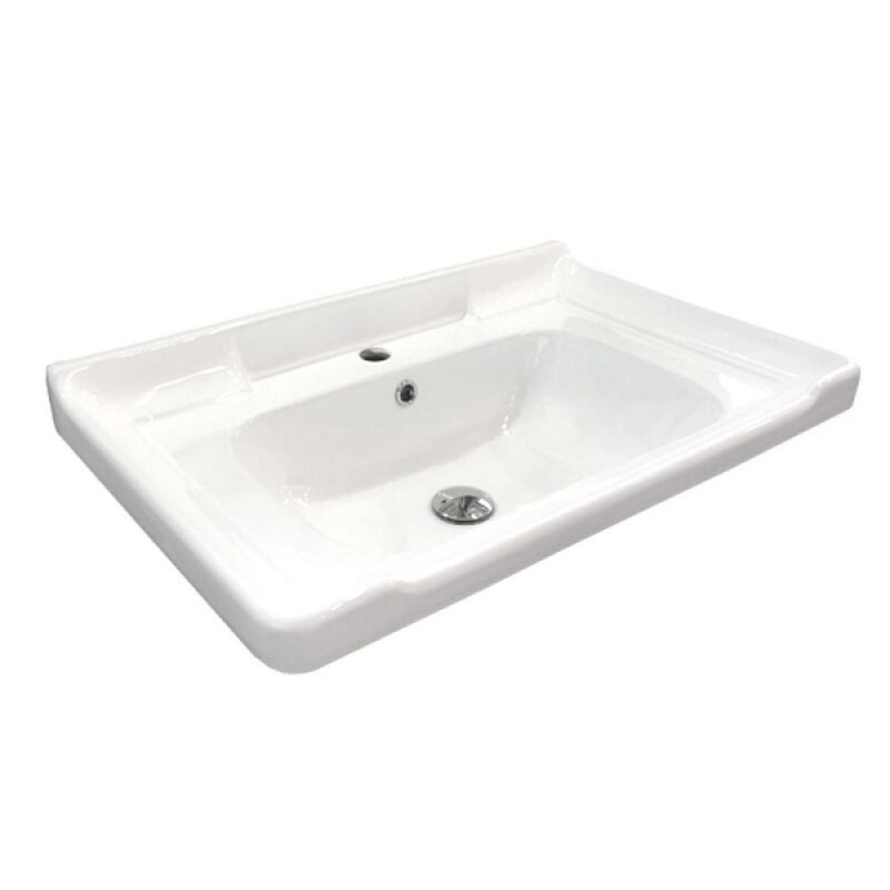 Тумба с раковиной Comfortу Рига 00-00018684, 70 см, подвесная, цвет белый глянец