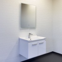 Тумба с раковиной Comfortу Рига 00-00018684, 70 см, подвесная, цвет белый глянец