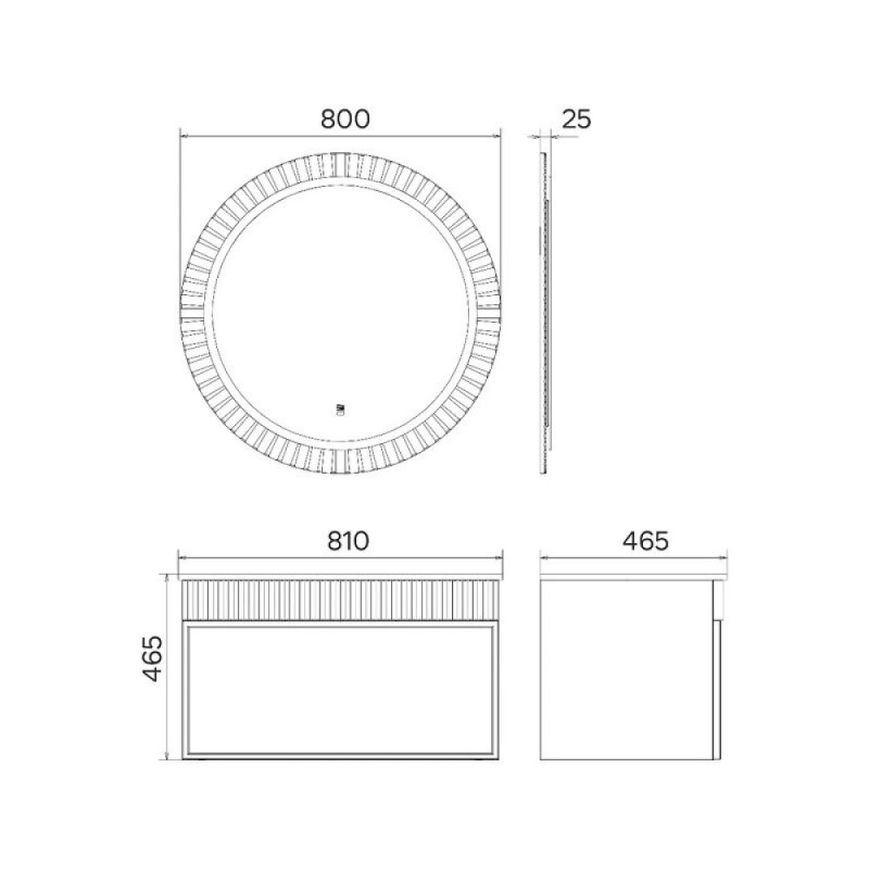 Тумба Comforty Мадрид-80, 00-00018685CF, с раковиной Comforty 80E, цвет серый шелк