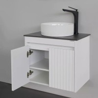 Тумба с раковиной Comforty Двина 00-00019069, 60 см, столешница калакатта блэк, цвет белый