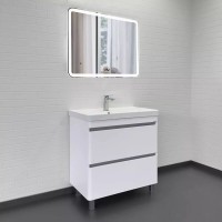 Тумба с раковиной Comforty Валдай 00-00019070, 80 см, напольная, цвет белый матовый