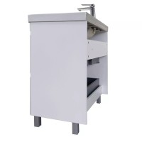 Тумба с раковиной Comforty Валдай 00-00019070, 80 см, напольная, цвет белый матовый