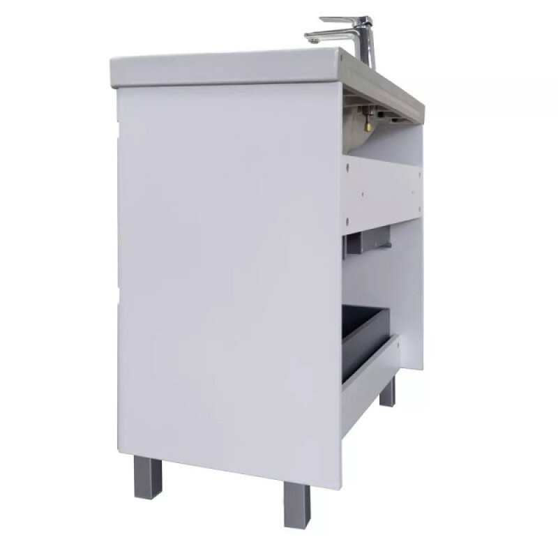 Тумба с раковиной Comforty Валдай 00-00019070, 80 см, напольная, цвет белый матовый