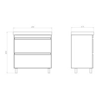 Тумба с раковиной Comforty Валдай 00-00019070, 80 см, напольная, цвет белый матовый