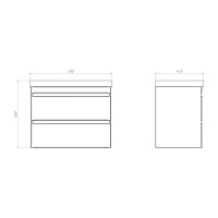 Тумба с раковиной Comforty Валдай 00-00019071, 80 см, подвесная, цвет белый матовый