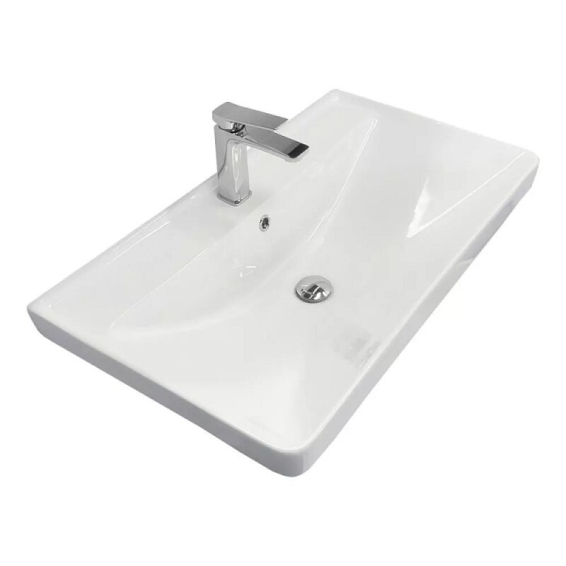 Тумба с раковиной Comforty Валдай 00-00019071, 80 см, подвесная, цвет белый матовый