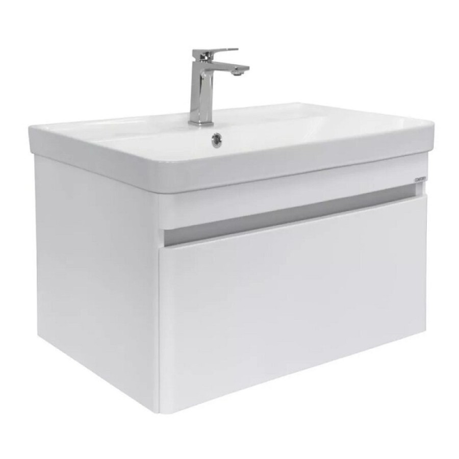 Тумба с раковиной Comforty Валдай 00-00019144, 80 см, подвесная, цвет белый матовый