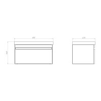 Тумба с раковиной Comforty Валдай 00-00019144, 80 см, подвесная, цвет белый матовый