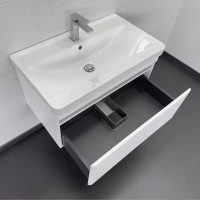 Тумба с раковиной Comforty Валдай 00-00019144, 80 см, подвесная, цвет белый матовый