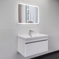 Тумба с раковиной Comforty Валдай 00-00019144, 80 см, подвесная, цвет белый матовый