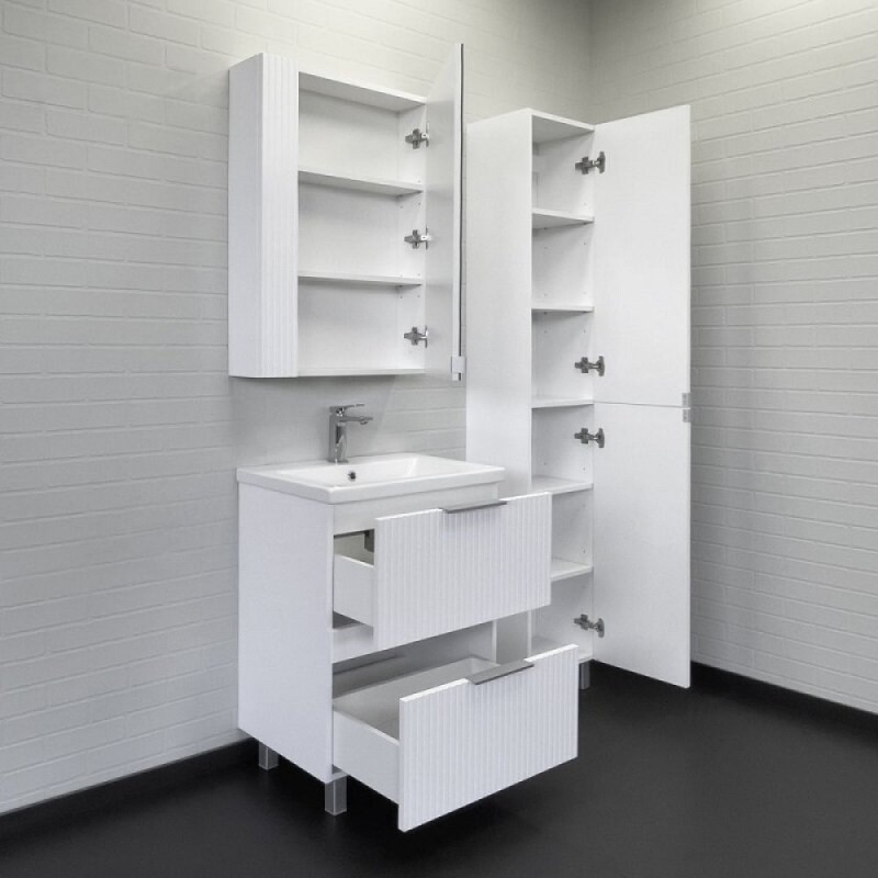 Тумба с раковиной Comfortу Лима 00-00019173, 60 см, напольная, цвет белый матовый
