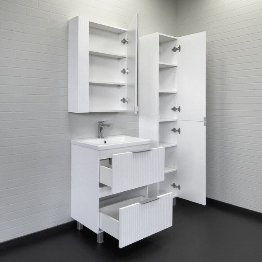 Тумба с раковиной Comfortу Лима 00-00019173, 60 см, напольная, цвет белый матовый