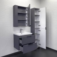 Тумба с раковиной Comfortу Лима 00-00019176, 60 см, подвесная, цвет антрацит