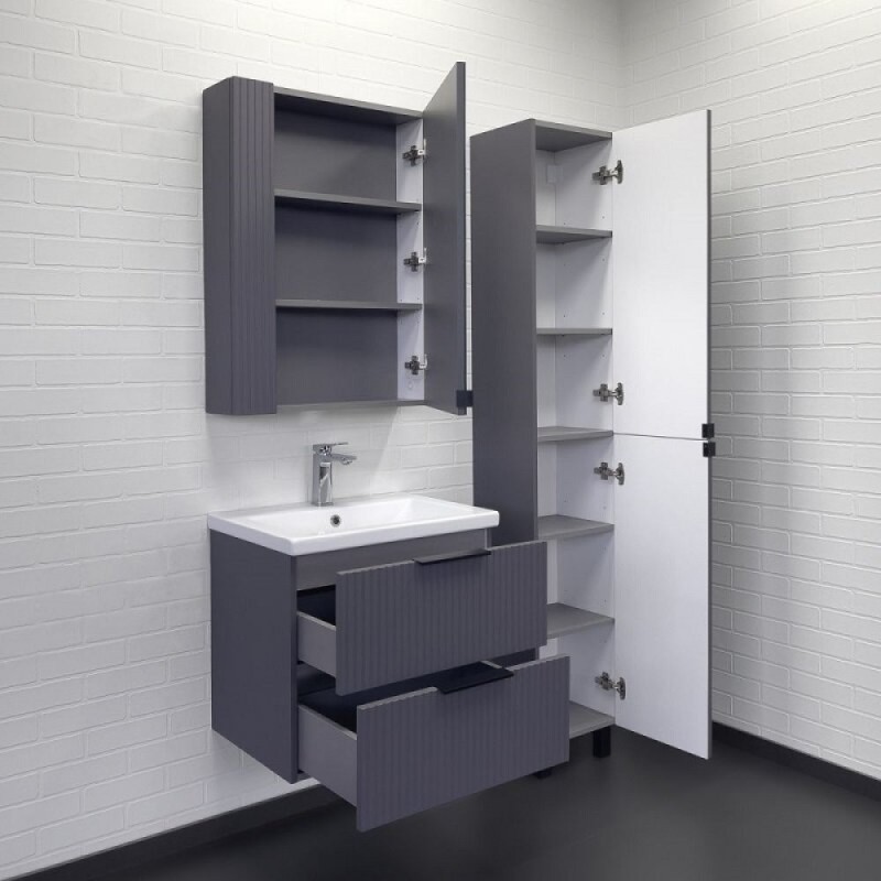 Тумба с раковиной Comfortу Лима 00-00019176, 60 см, подвесная, цвет антрацит
