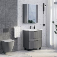 Тумба с раковиной Comfortу Лима 00-00019179, 70 см, напольная, цвет антрацит