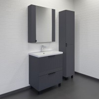 Тумба с раковиной Comfortу Лима 00-00019179, 70 см, напольная, цвет антрацит