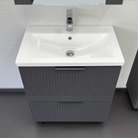 Тумба с раковиной Comfortу Лима 00-00019179, 70 см, напольная, цвет антрацит